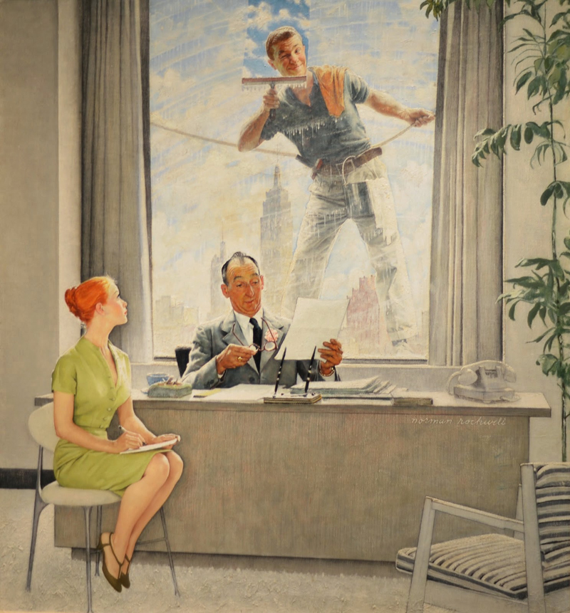 Norman Rockwell - The window washer.JPG